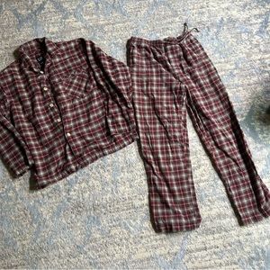Mens Gap flannel pajamas pjs red long sleeve pants extra small xs